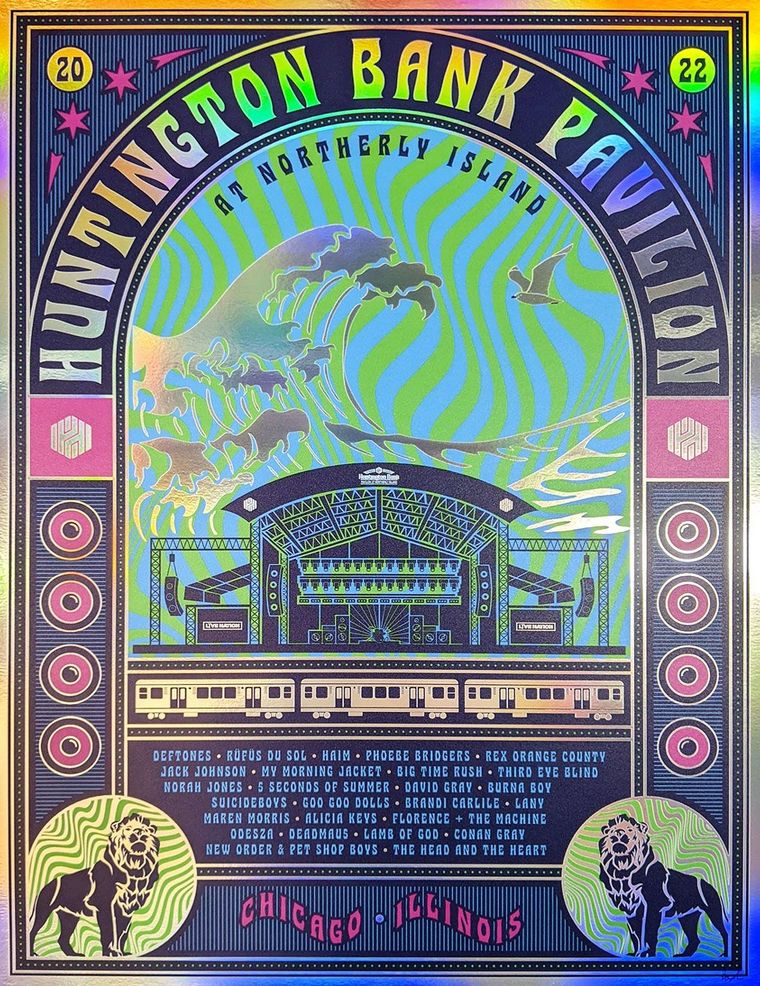 Huntington Bank Pavilion at Northerly Island 2022 Concert Series Poster Foil