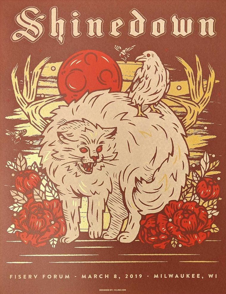 Shinedown concert poster - Milwaukee, Wisconsin