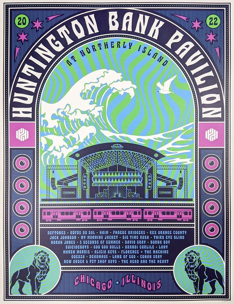 Huntington Bank Pavilion at Northerly Island 2022 Concert Series Poster