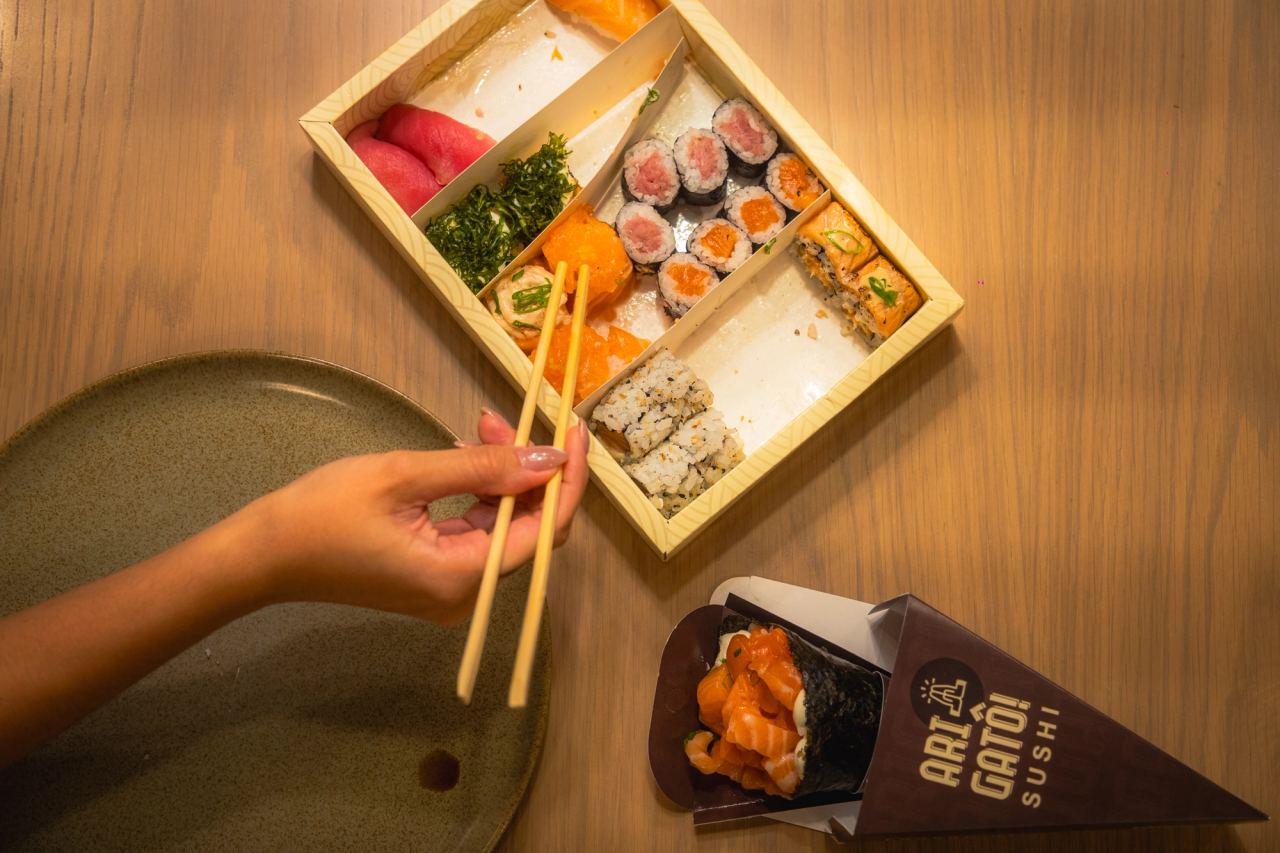 Frame de conteúdo produzido pela Lumine para as redes sociais do Arigato Sushi.
