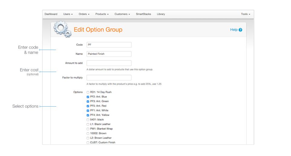 Options EditGroup