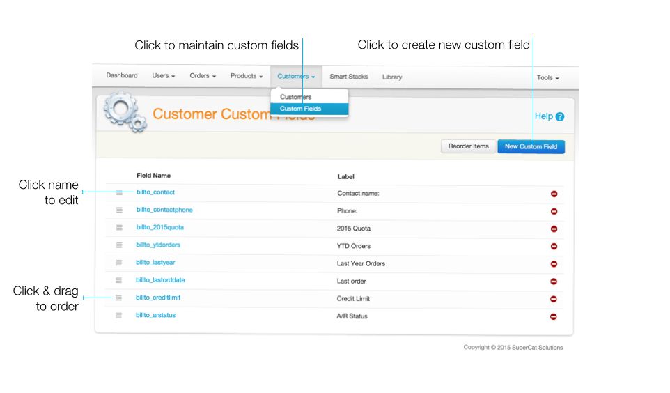 CustomCustomerFields List