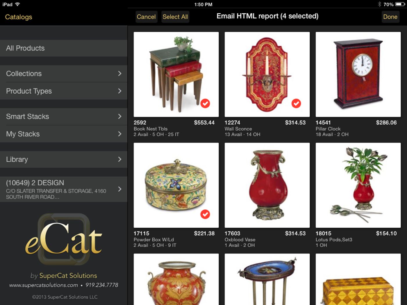 UserHelp SelectEmailItems