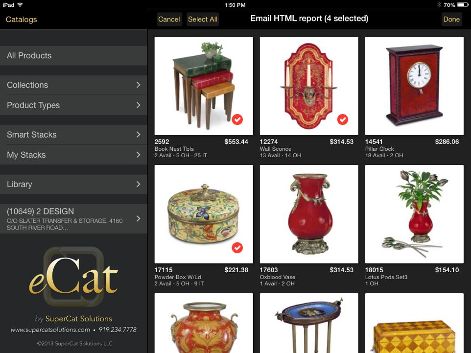 UserHelp SelectEmailItems
