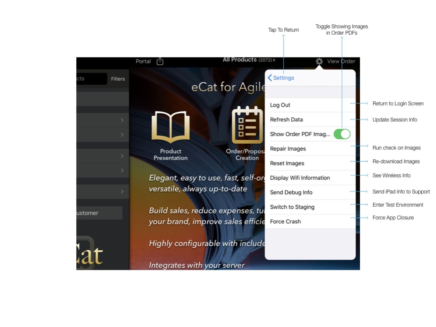 Settings More Keynote