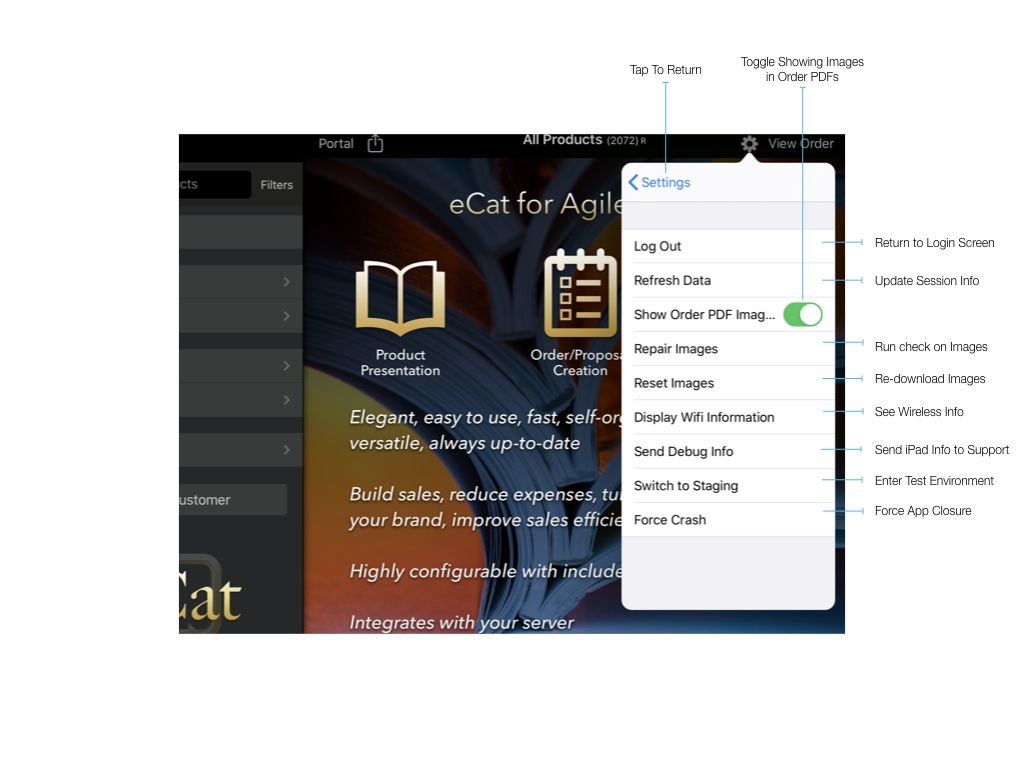 Settings More Keynote