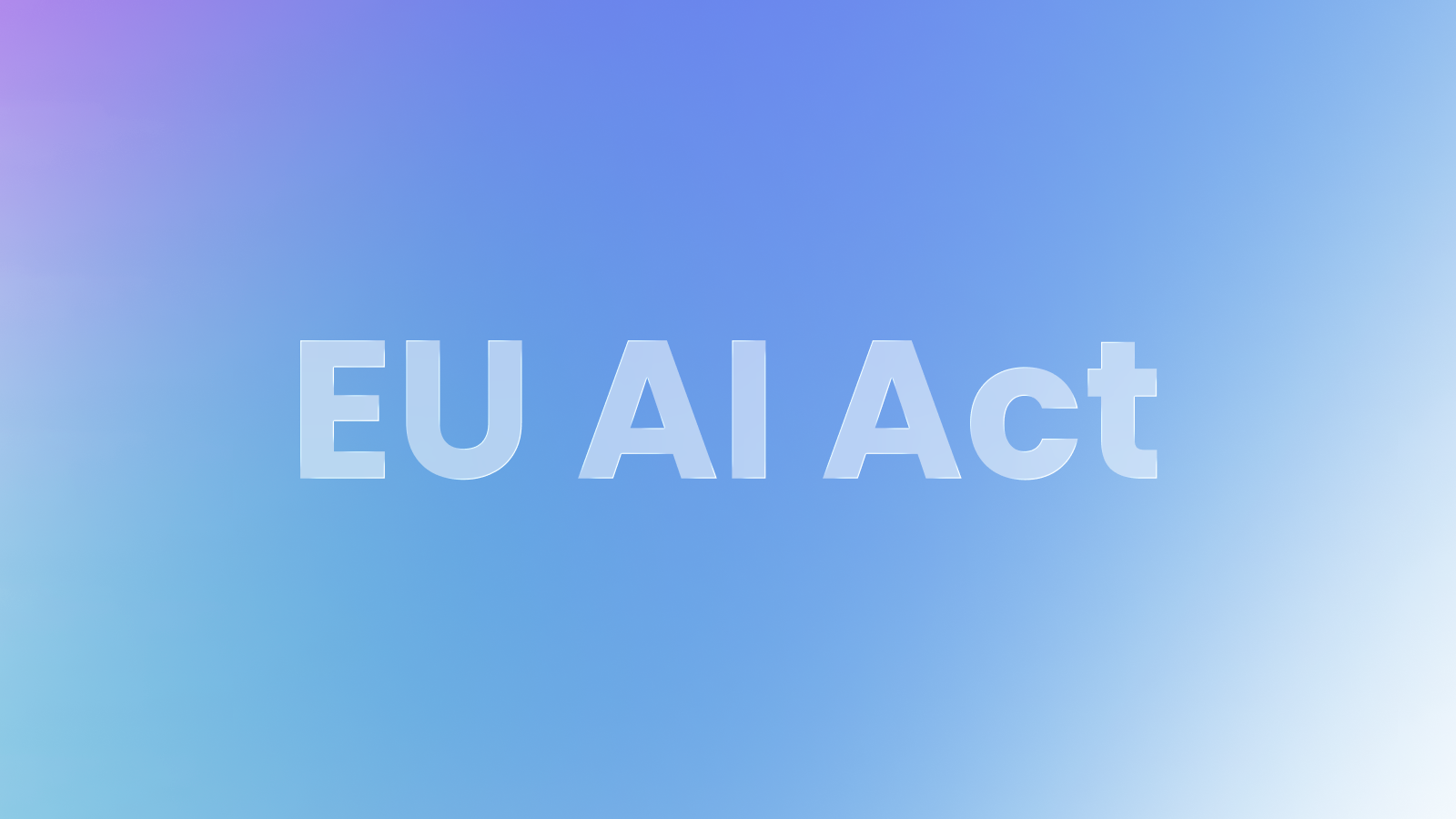 Schriftzug EU AI Act auf violett-blauem Verlauf