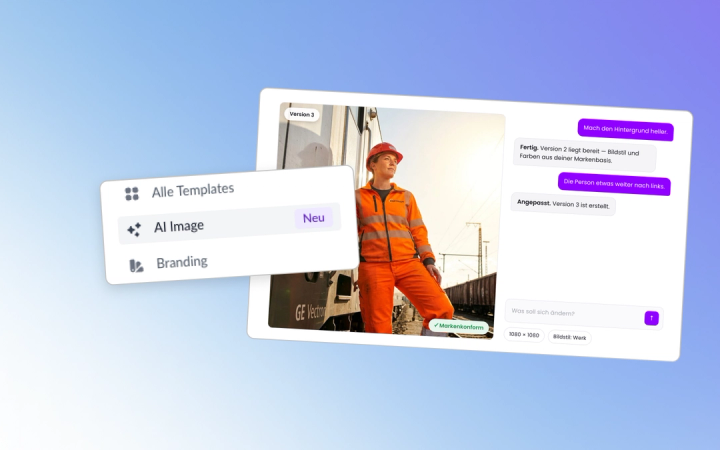 AI Images in Mate: Image Chat mit einem generierten Motiv eines Bahnmitarbeiters