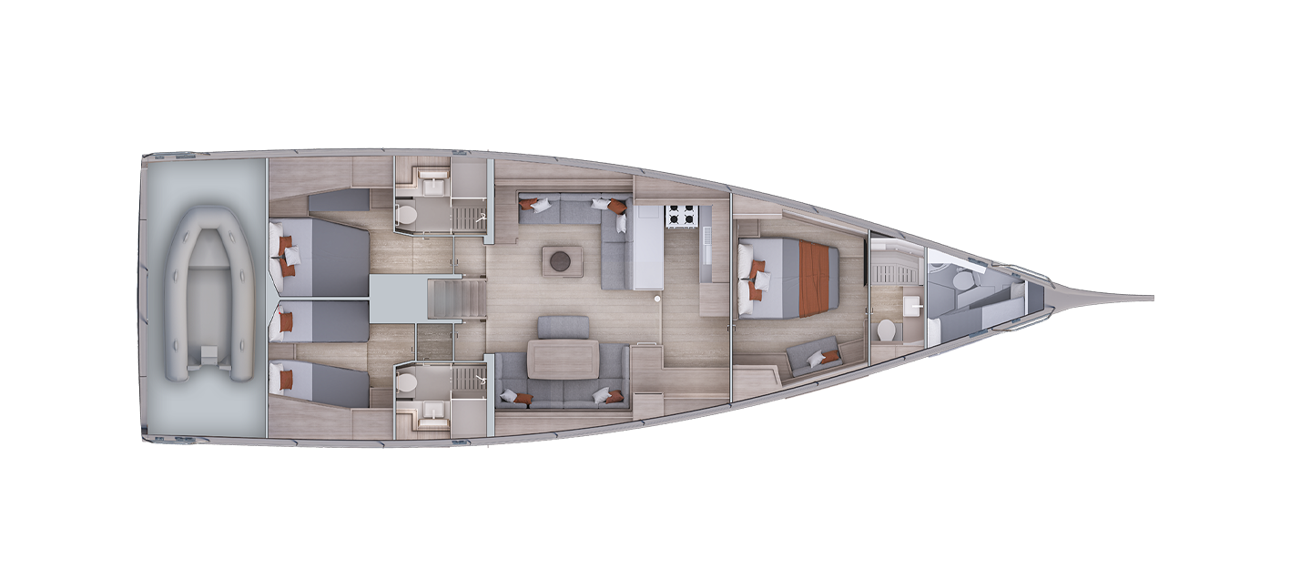 Interior Layout (3 Cabins)