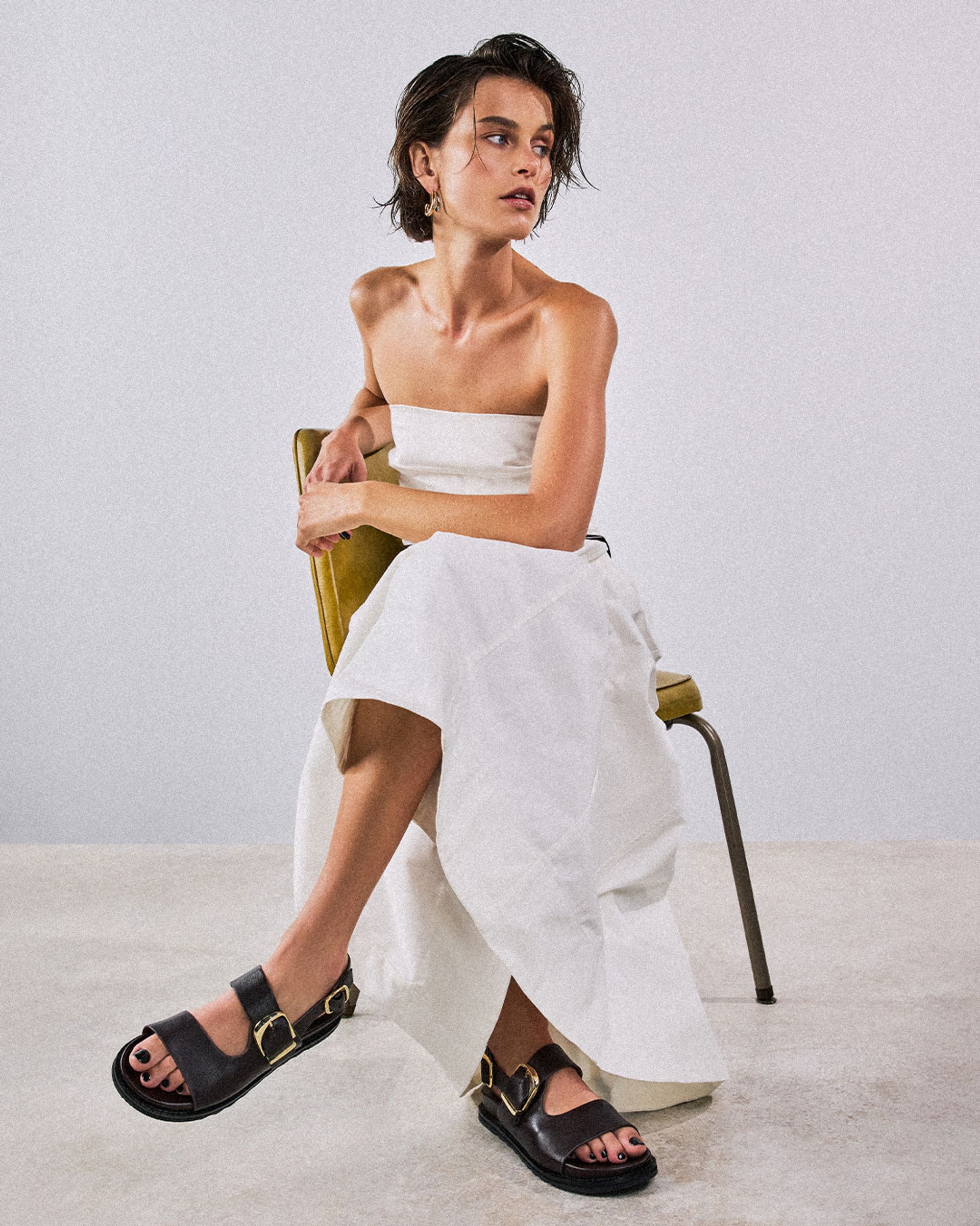 Minimal lines, maximum impact. Turnstone brings chunky energy with an adjustable bold strap and oversized buckle that does all the talking.   #baredfootwear
