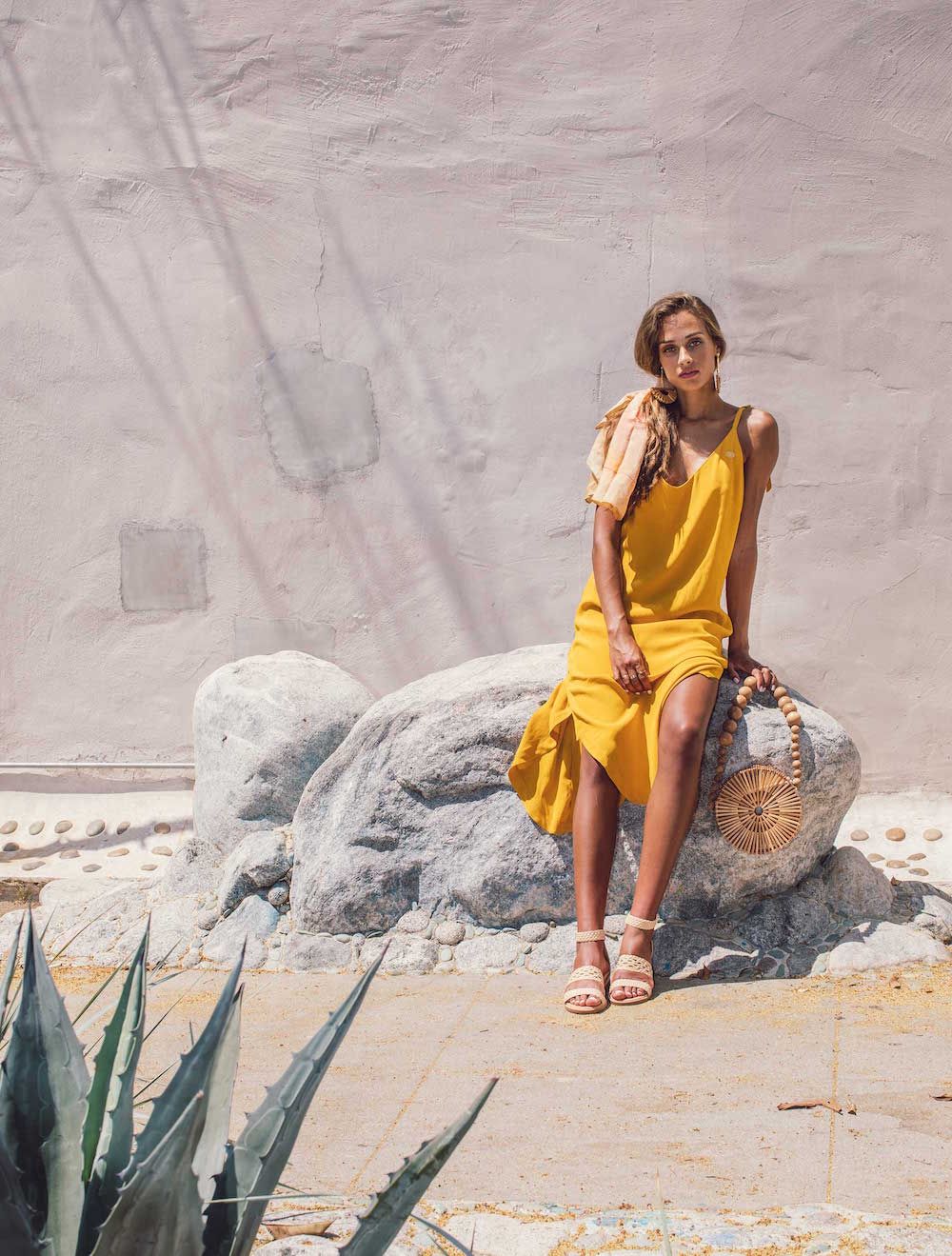 Bared_Footwear_Womens_Linnet_Cream_Nubuck_Sandals_Yellow_Dress_LA_Summer