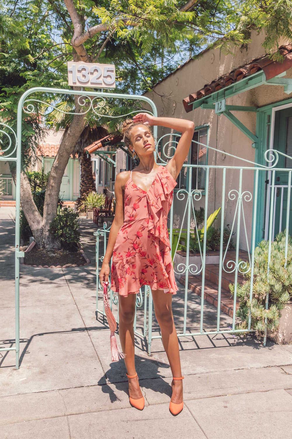 Bared_Footwear_Womens_Kea_Orange_Heels_Pink_Dress_LA_Summer