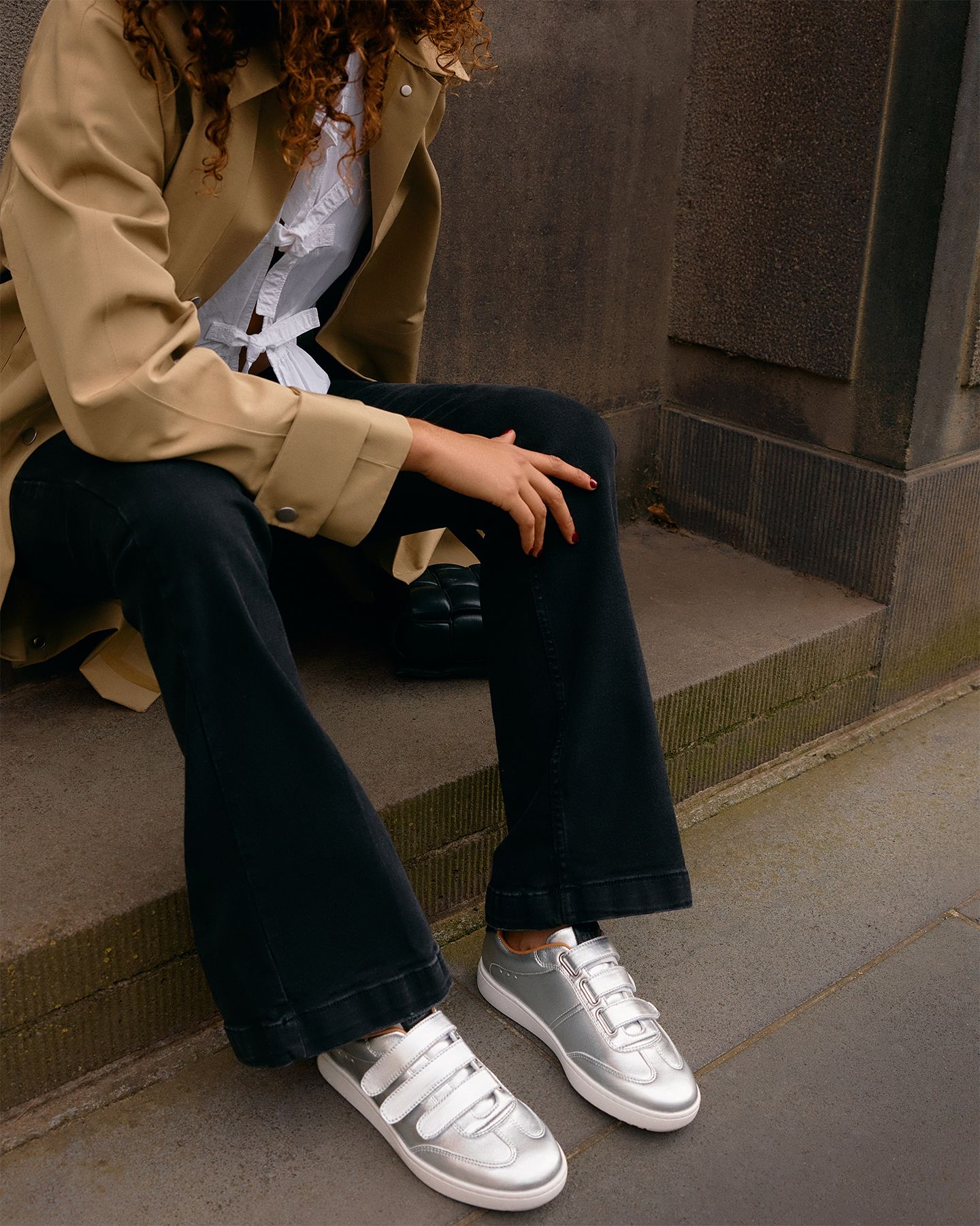 Grandala Silver Leather Sneakers