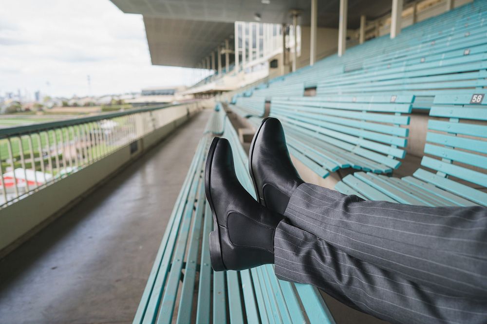 Bared_Footwear_Mens_Jack_Reynolds_Race_Day_Ready_Melbourne_Spring_Racing_Navy_Zirconium_Black_Leather_Boots_Up_Close