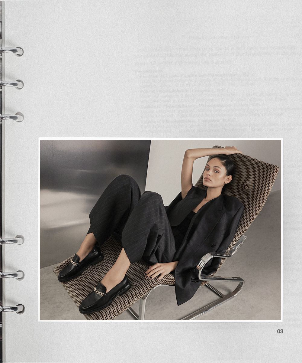Chain Loafer: Elaenia Black Leather & Hardware Loafers
