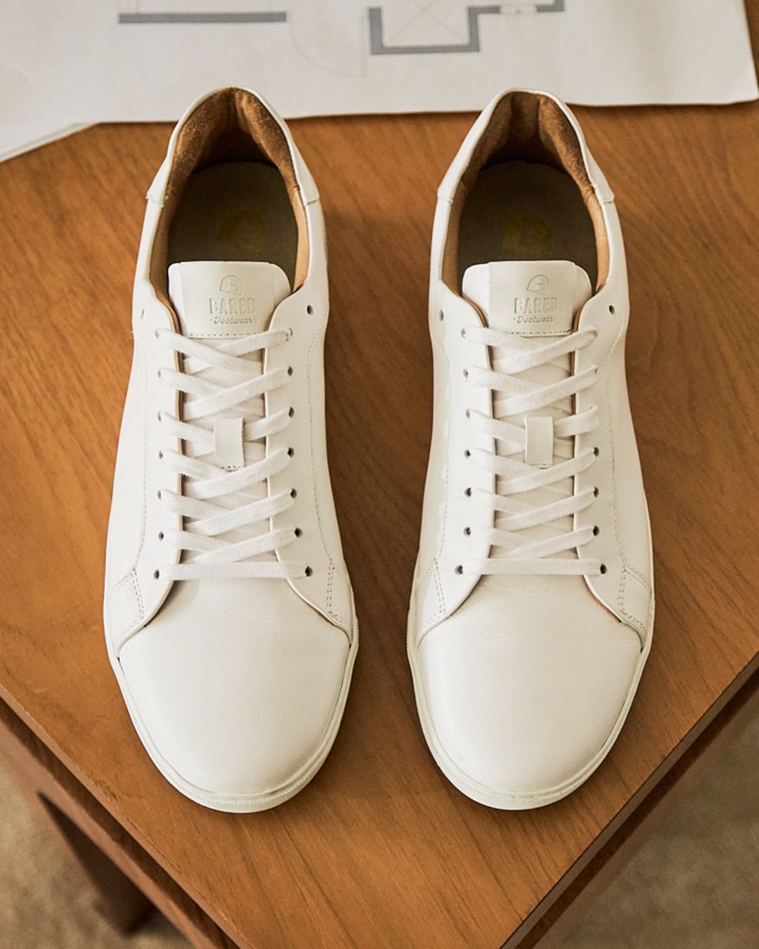 Our Bohrium sneaker in White. Best paired with a sunny day. #baredfootwear