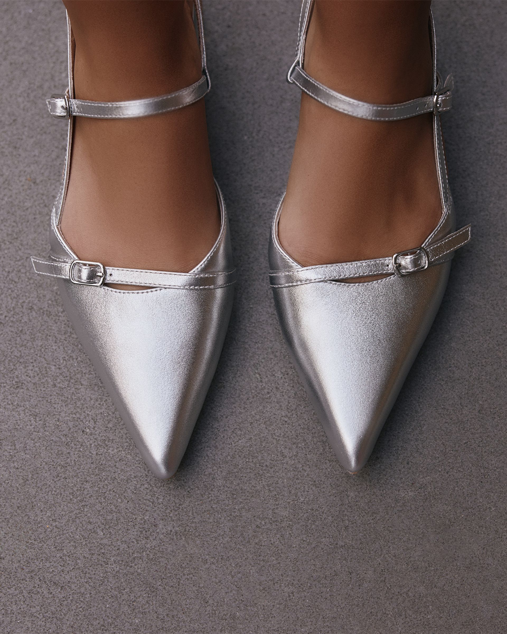 Firecrown 2 Silver Leather Flats