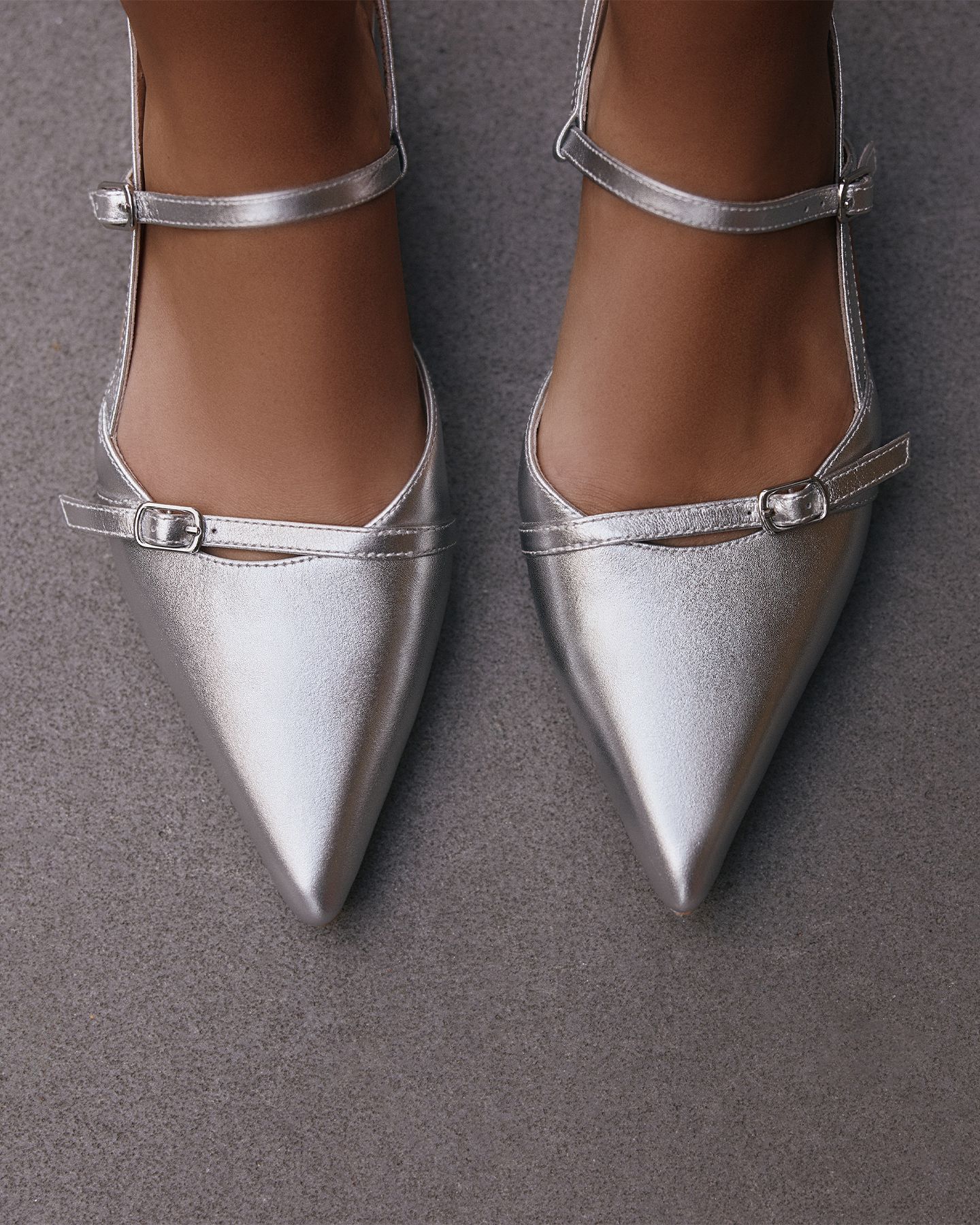 Firecrown 2 Silver Leather Flats