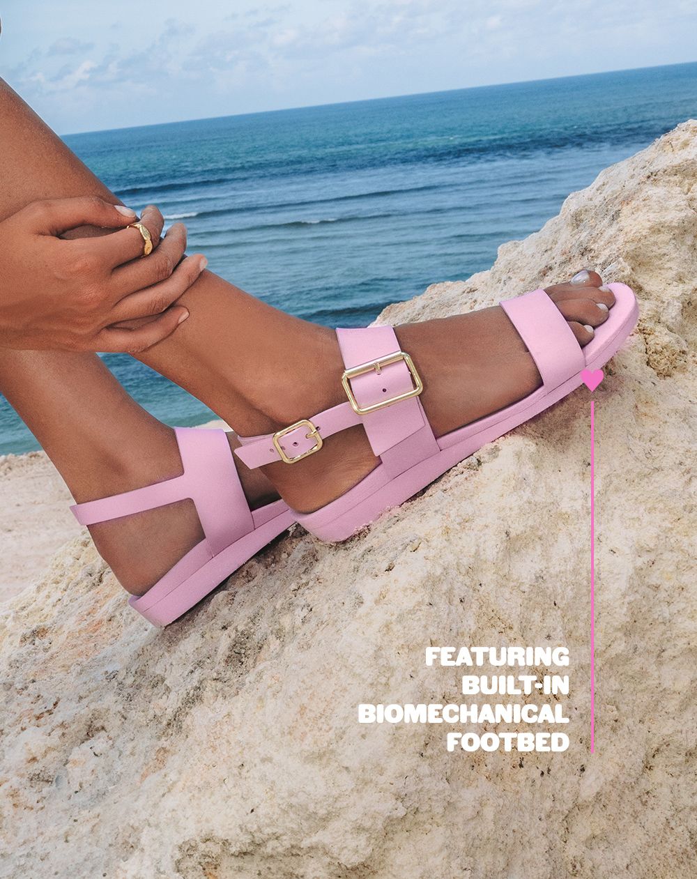 Sanderlings / Bublegum Pink Rubber Flat Sandals