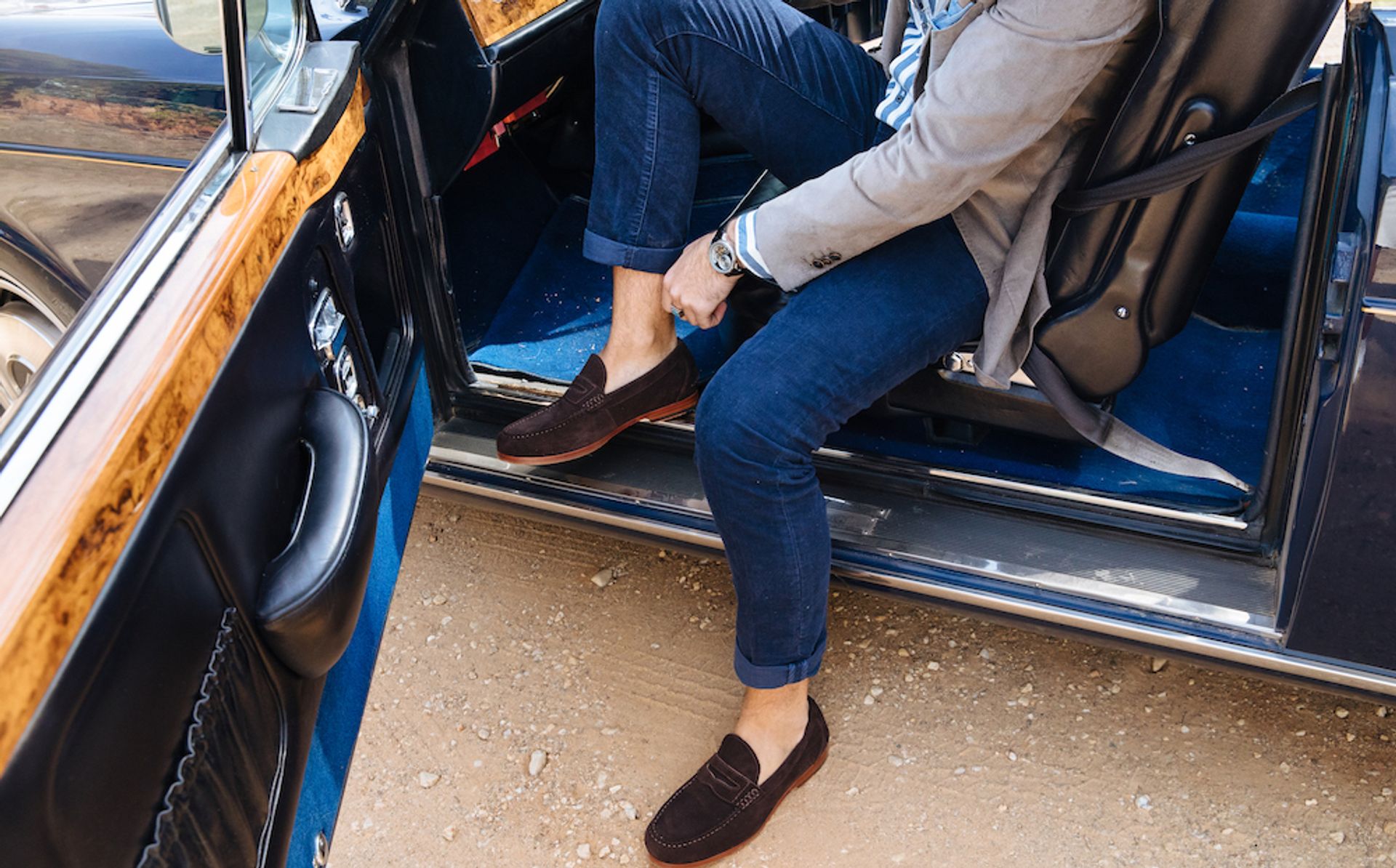 Bared_Footwear_Mens_Nickel_Chocolate_Suede_Loafers_Rolls_Royce