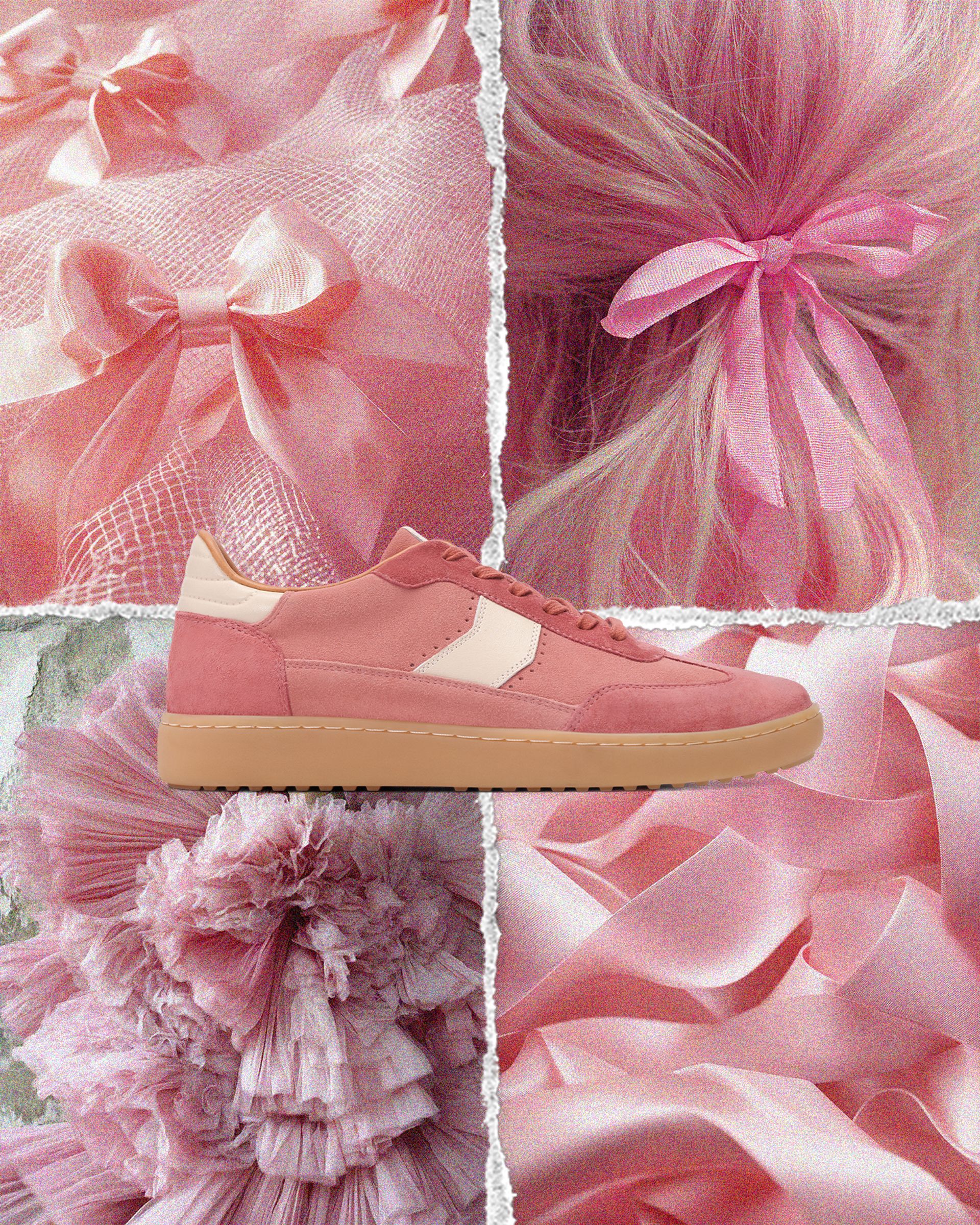 Amakihi Dusty Pink Suede & Leather Sneakers