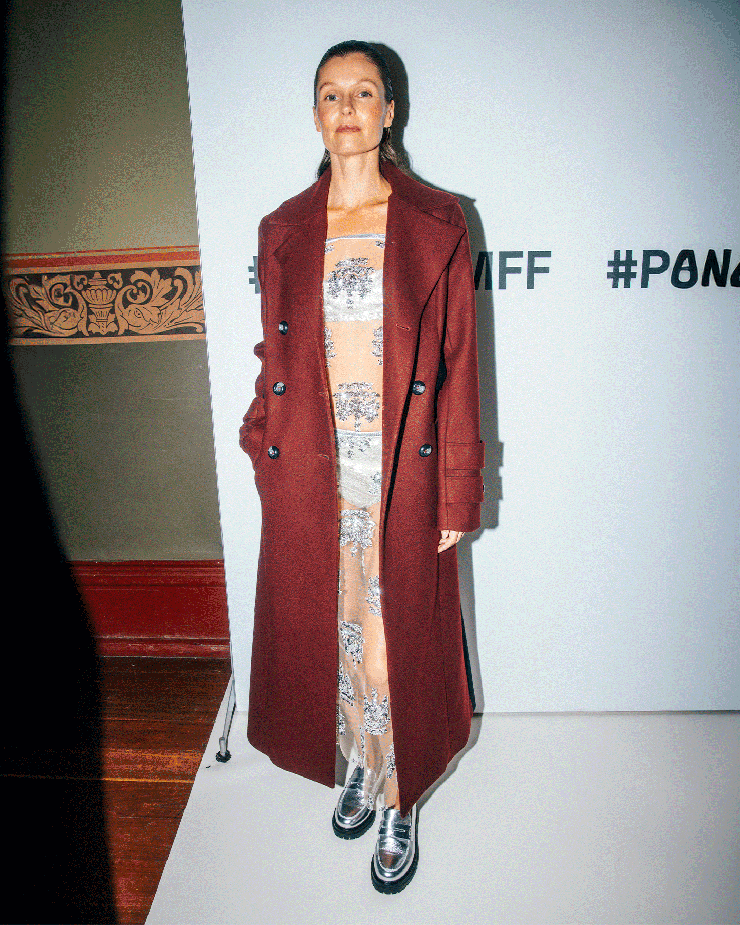 Wedgebill Silver Crinkle Leather Loafers