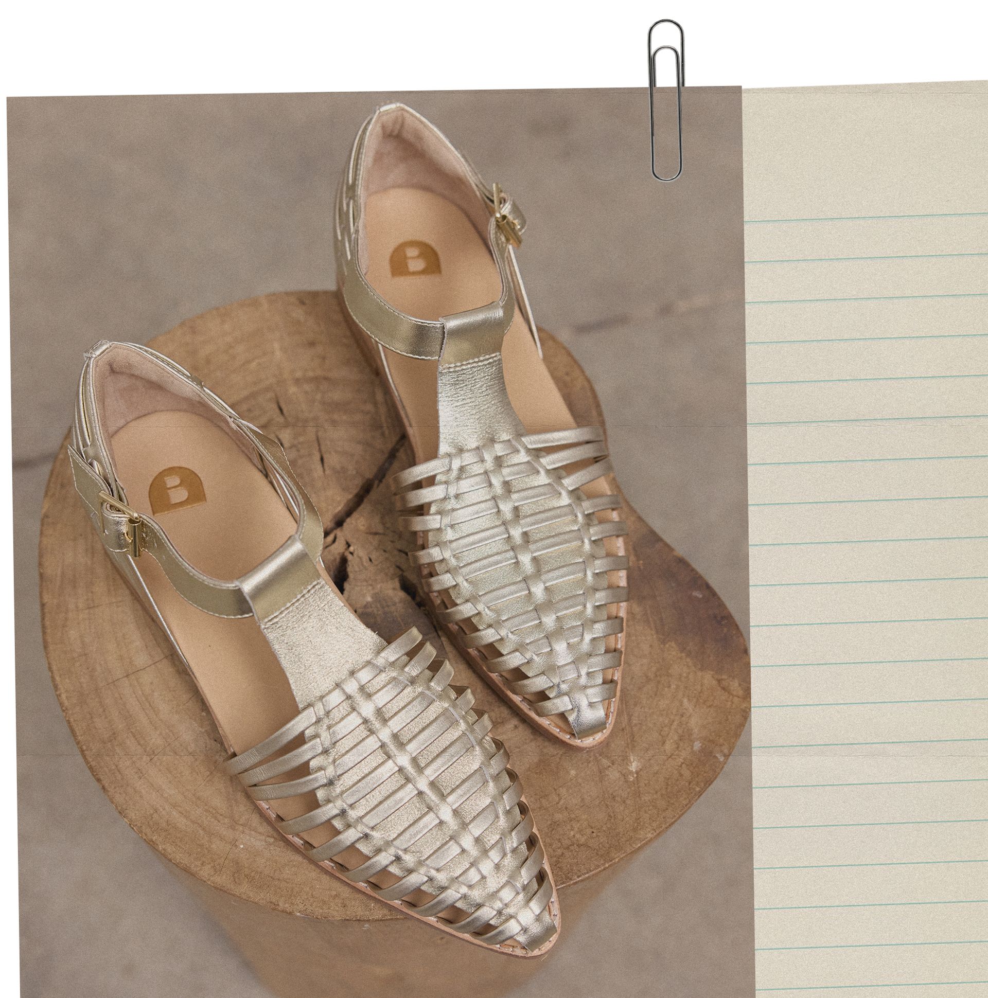 Honeyguide Gold Leather Sandals