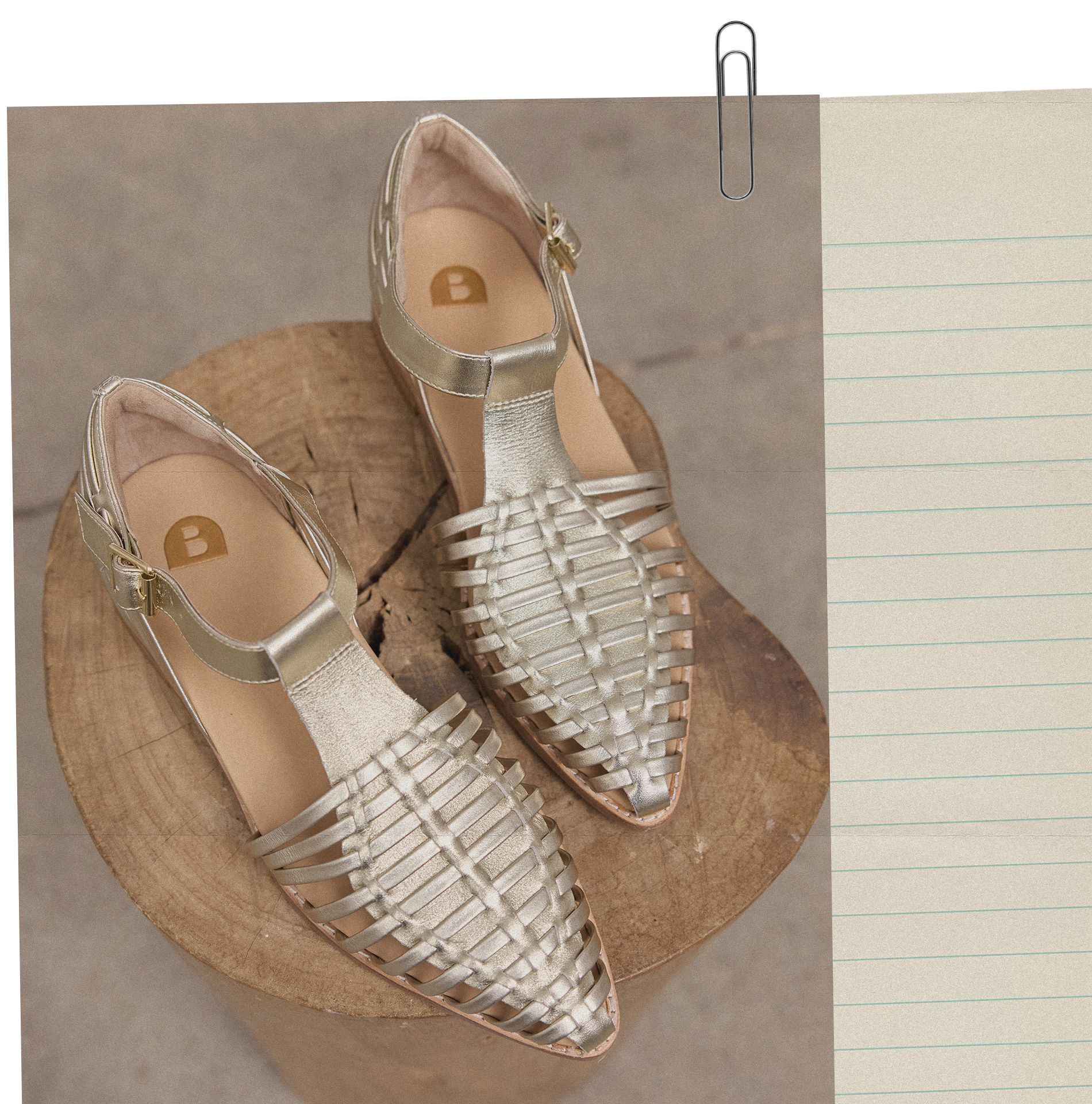 Honeyguide Gold Leather Sandals
