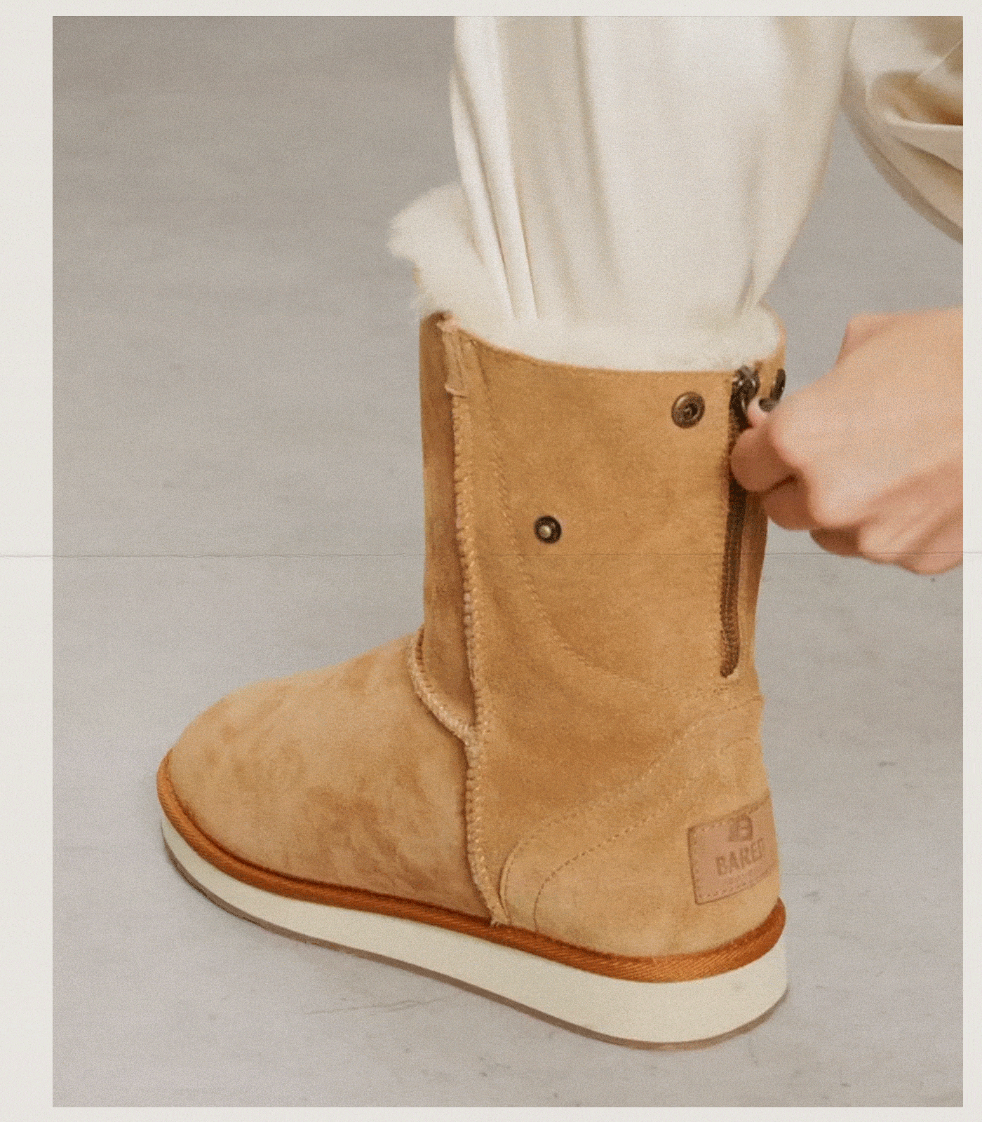 Get Cosy Today Gosling Knitted Home Boot Chestnut Sheepskin Slipper Boots