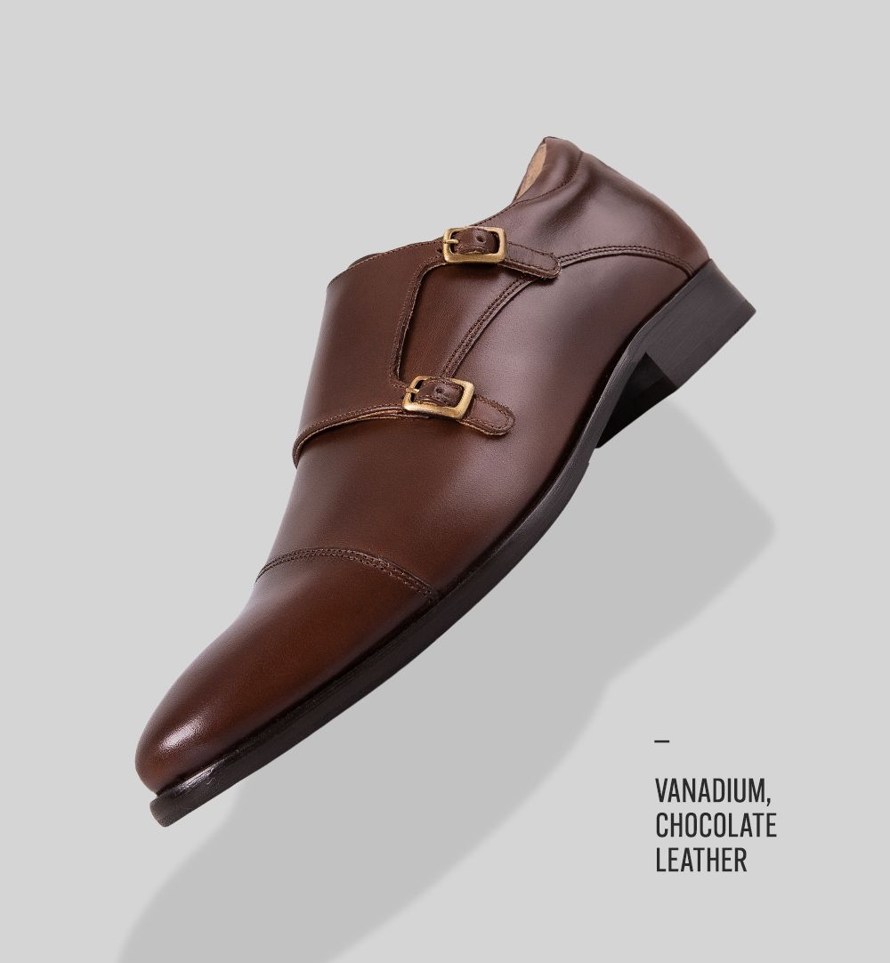 Vanadium Chocolate Leather Double Monks