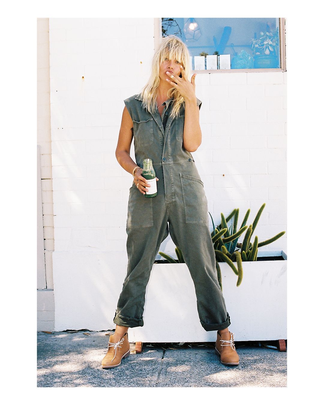 Bared_Footwear_Womens_Collaboration_Anna_Feller_Tan_Leather_Nuthatch_Desert_Boots_Green_Pant_Suit