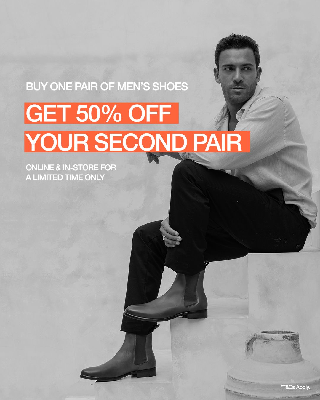 Buy one pair of sales shoes get one half off