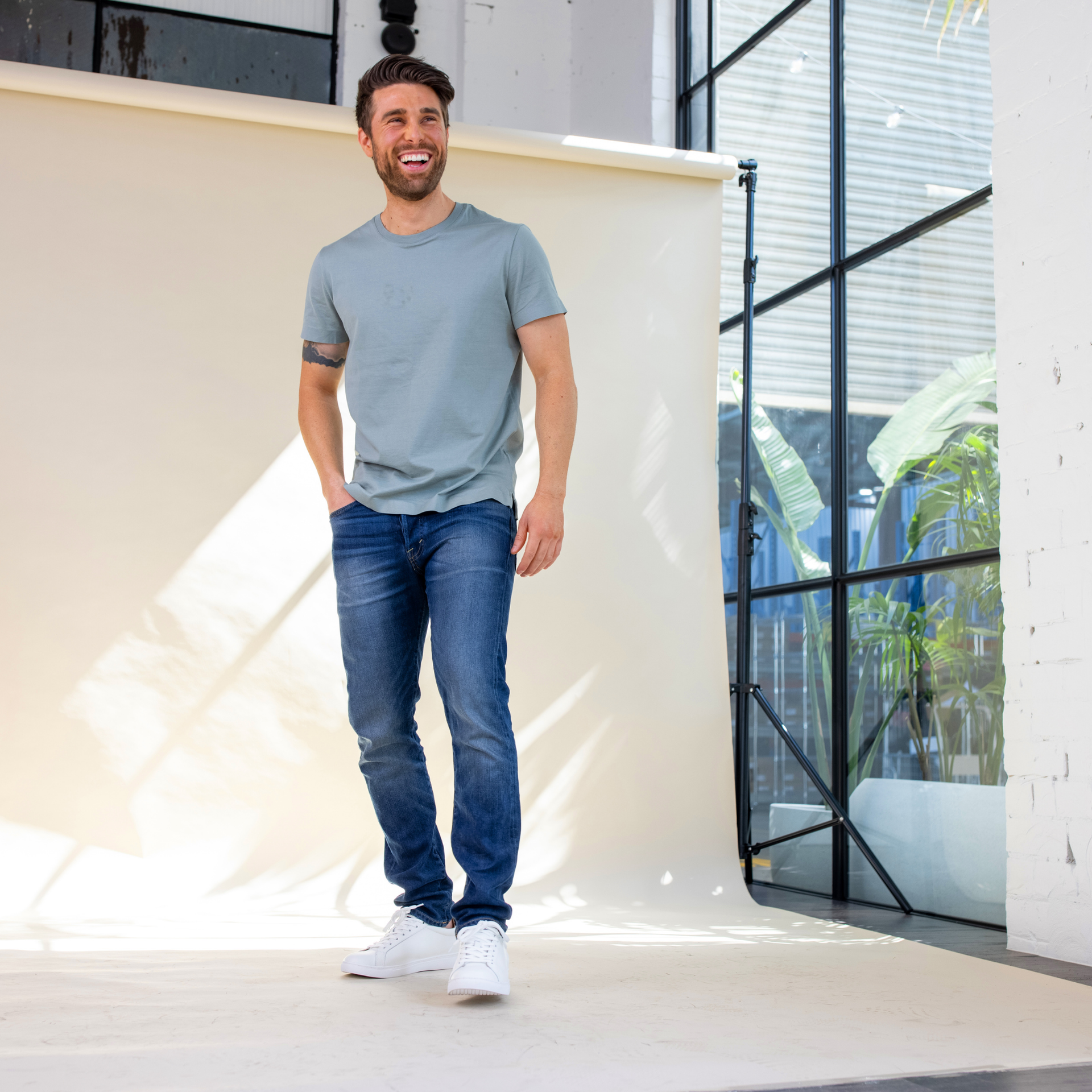 Bared Inventory Manager Diego wears the Sulphur White