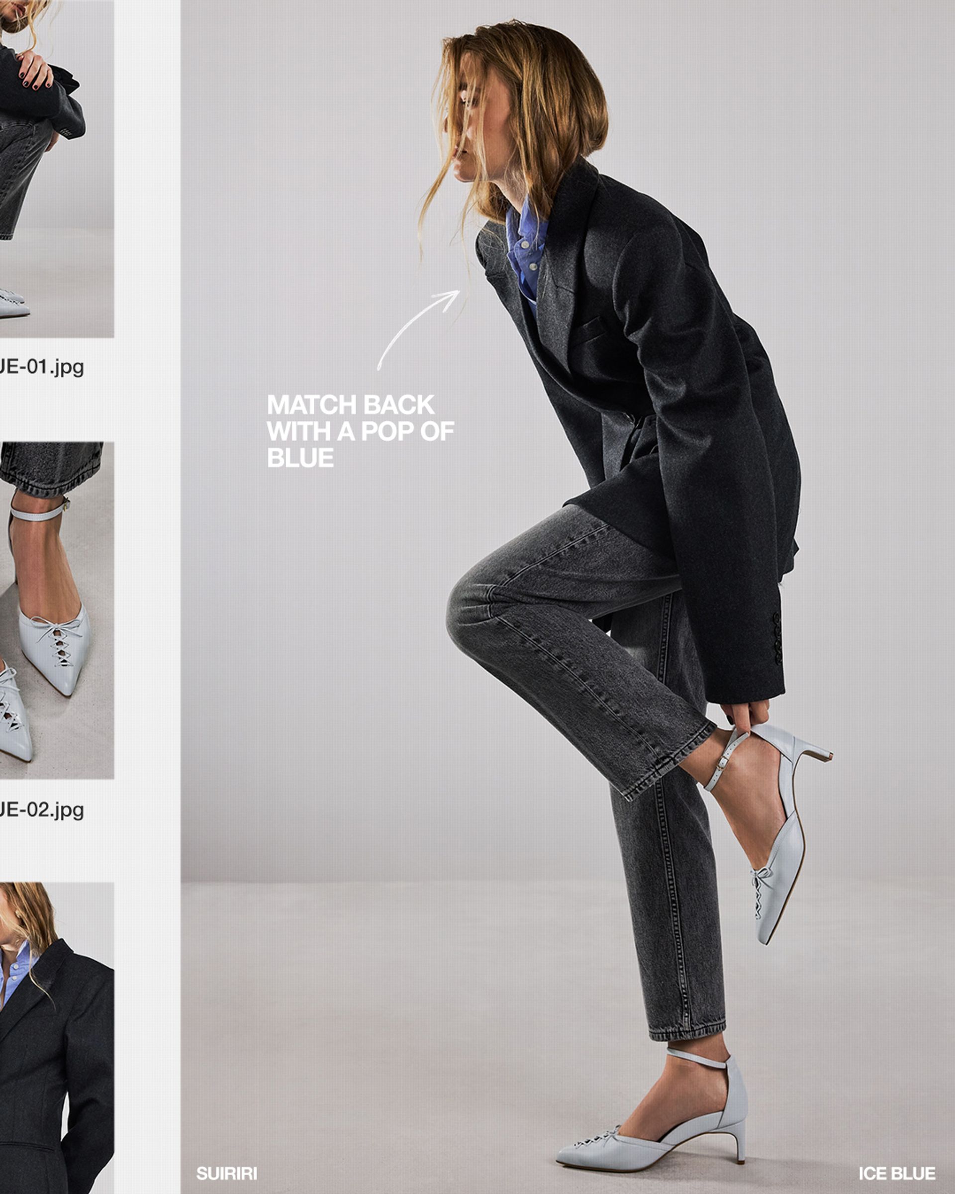 Look 3: Match Back with a Pop of Blue