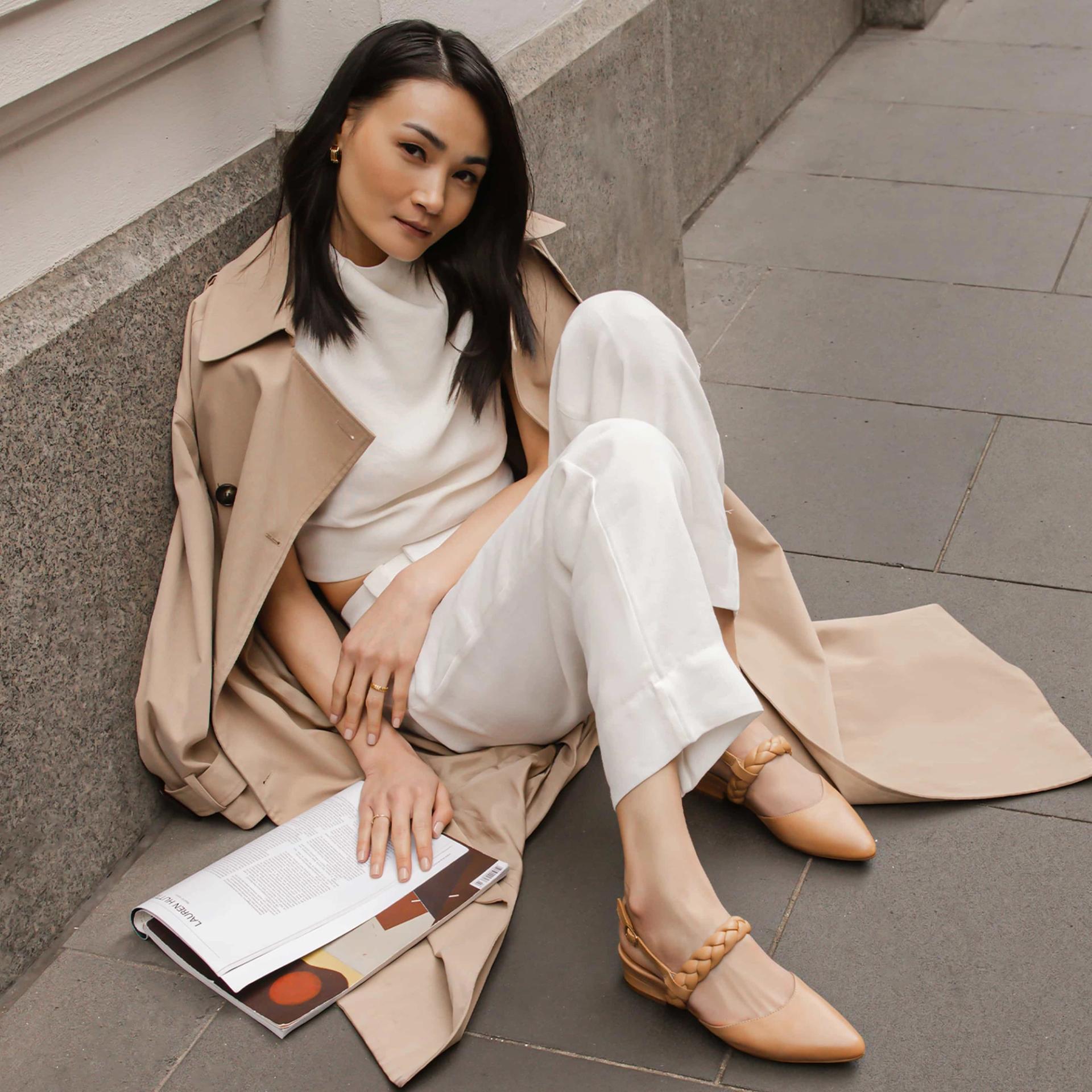 Wigeon Tan Ballet Flats