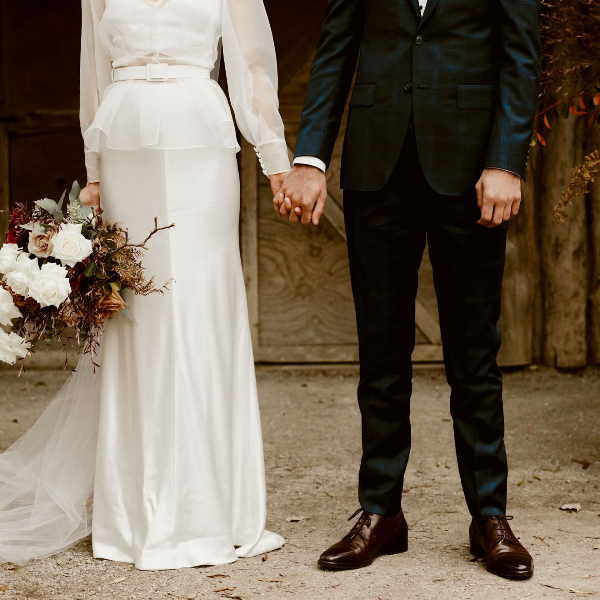 Georgie_Dave_Wedding_Day_Bared_Footwear_Brown_Dress