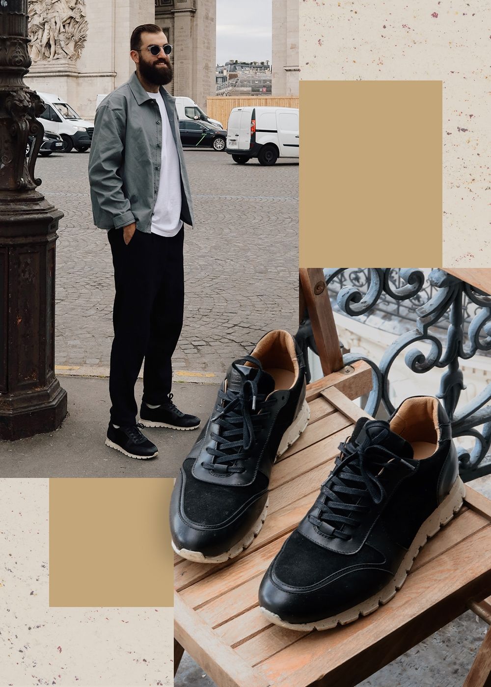 The Retro Sneaker Erbium Black Leather