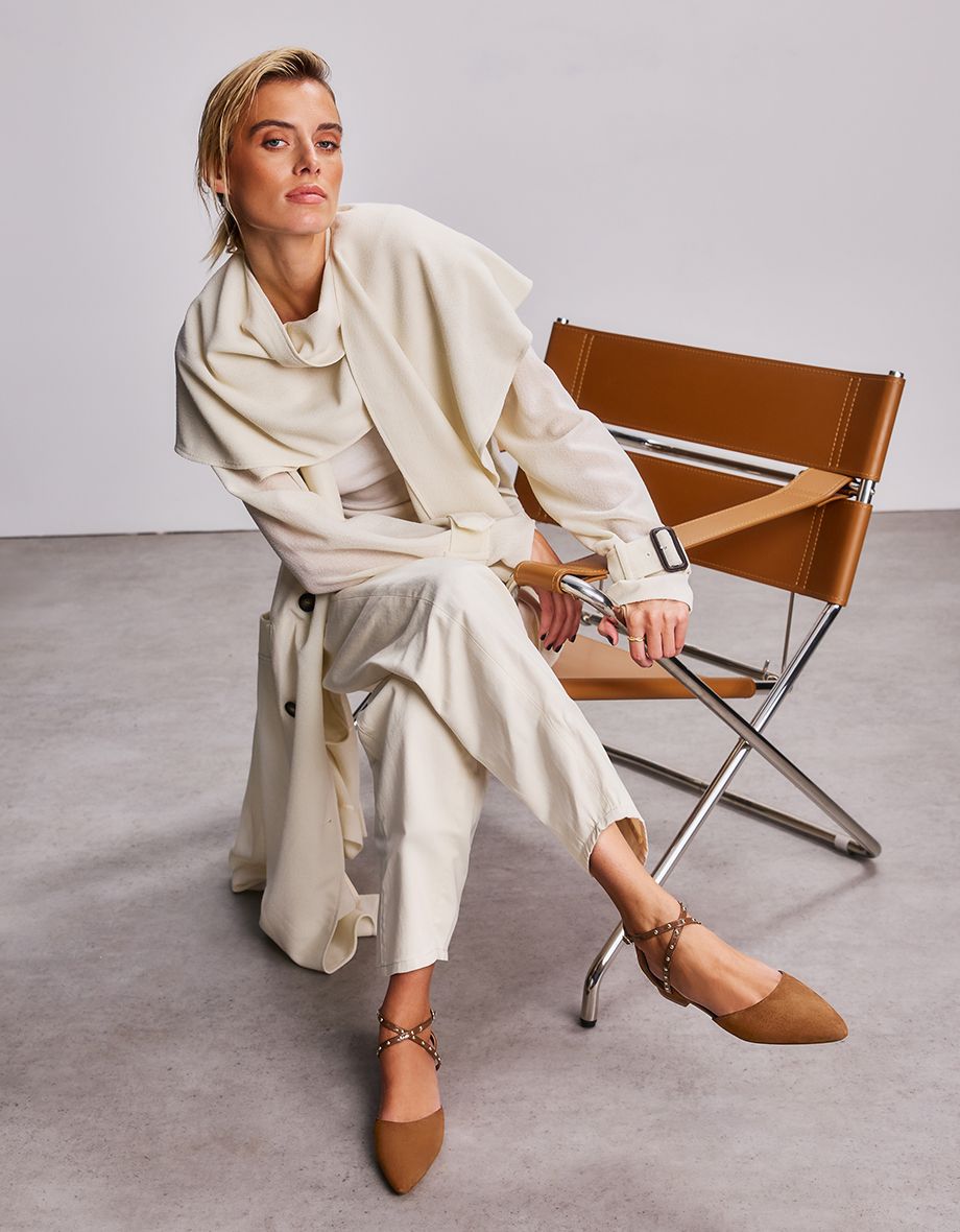 Grackle Cinnamon Tan Suede Flats
