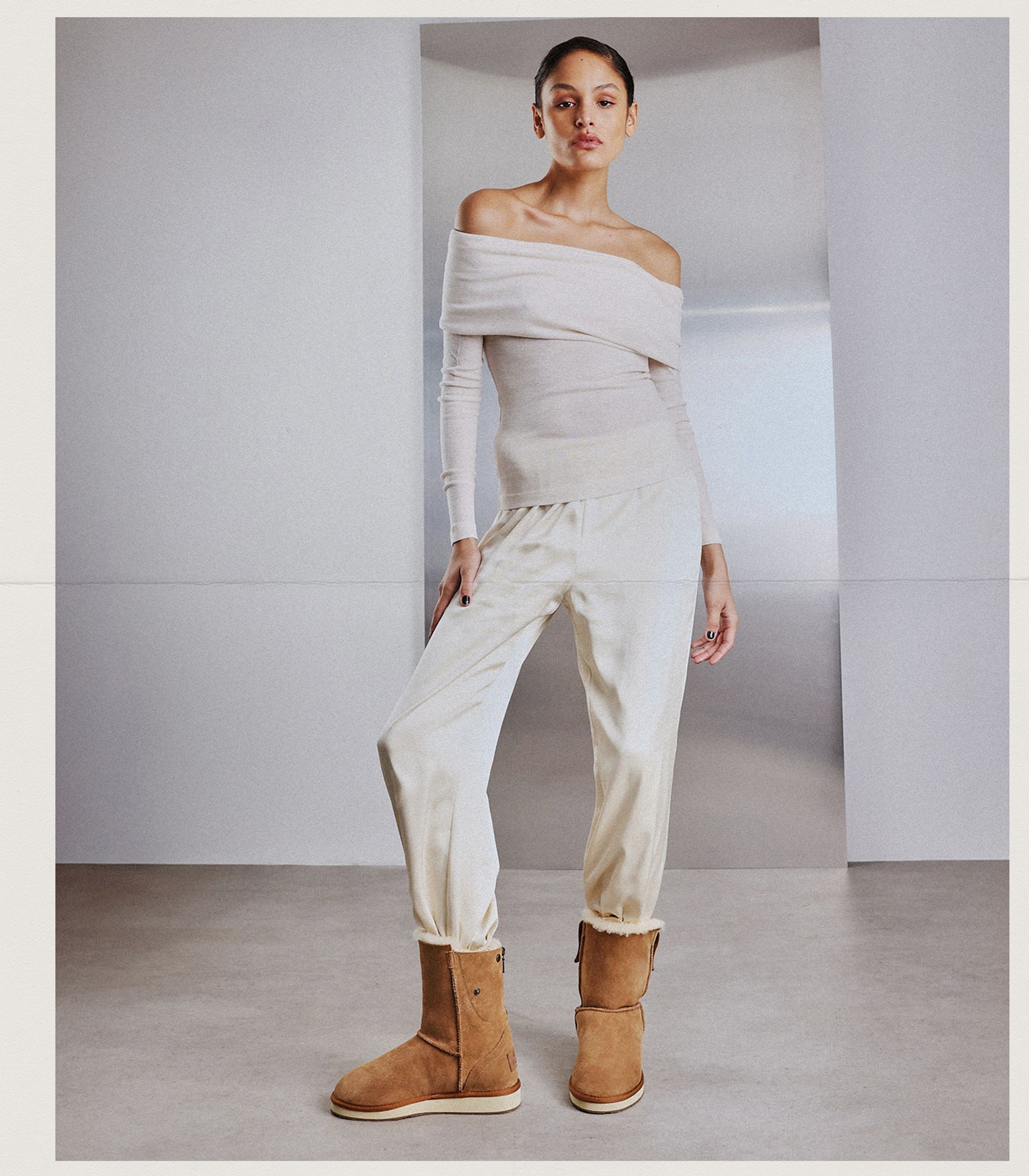 The Cosy Home Boot - Gosling Knitted Home Boot Chestnut Sheepskin Slipper Boots