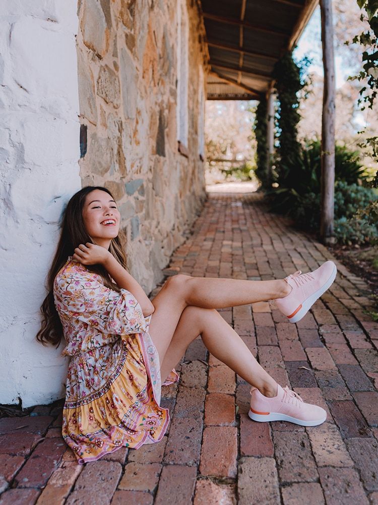 @connieandluna in Jinzo Blush Knit Sneakers
