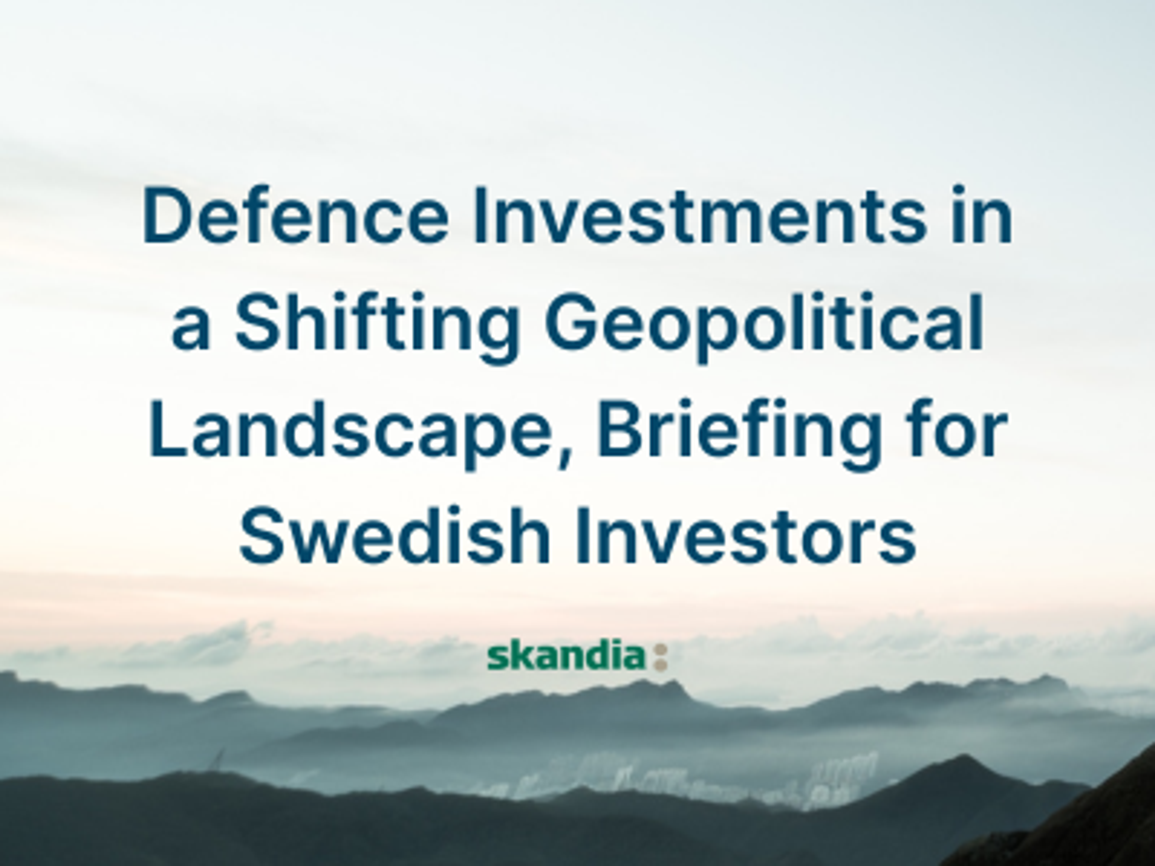 Norsif informs: Principles for Responsible Defence Investment