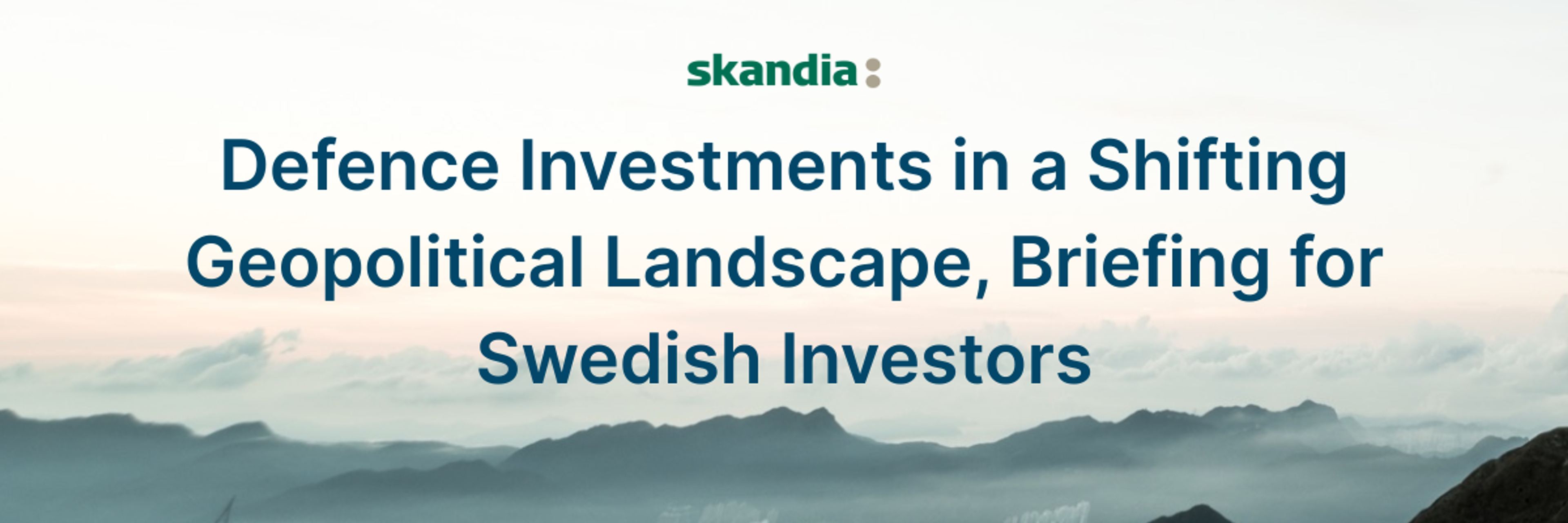 Norsif informs: Principles for Responsible Defence Investment