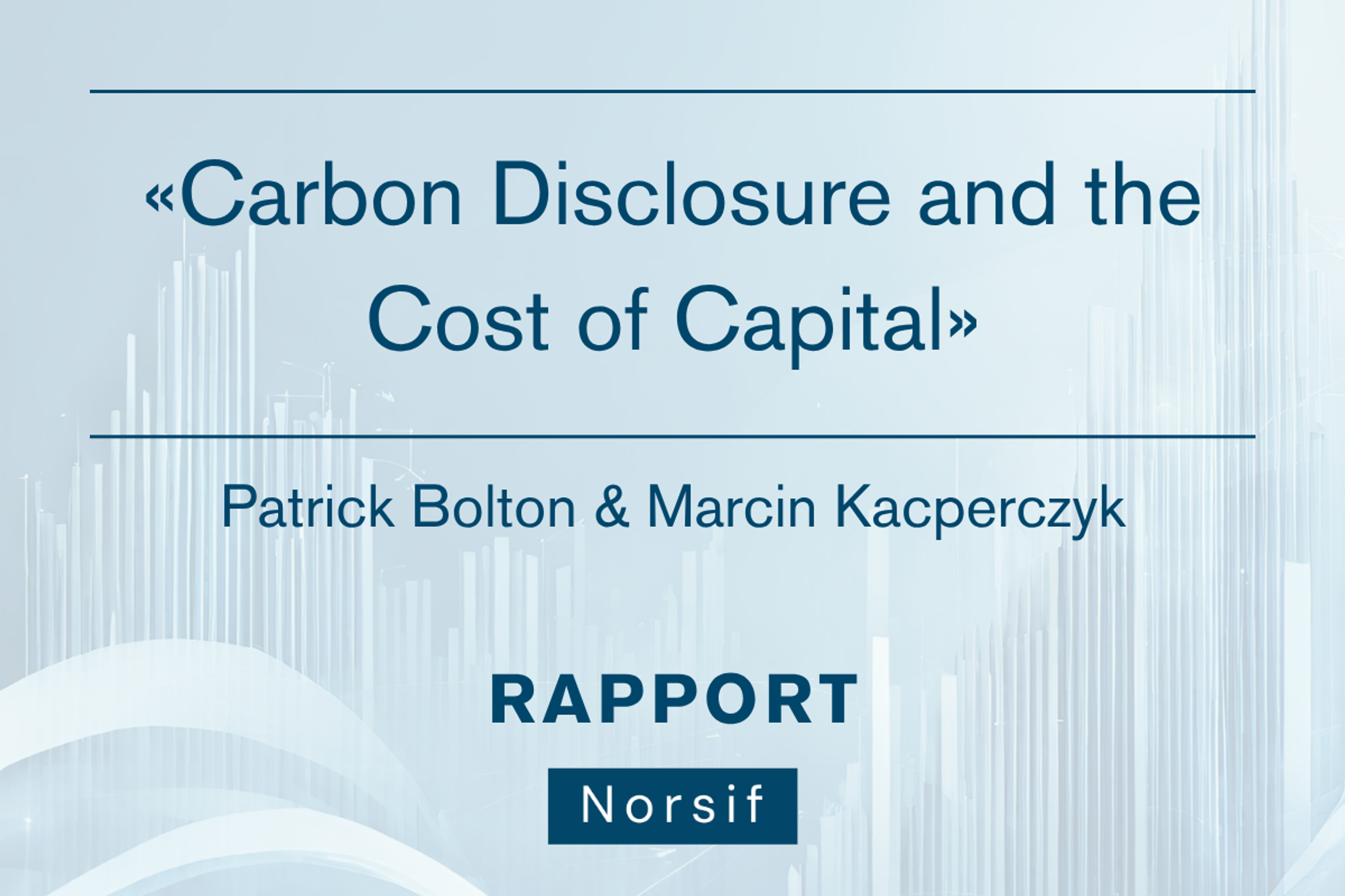 «Carbon Disclosure and the Cost of Capital»