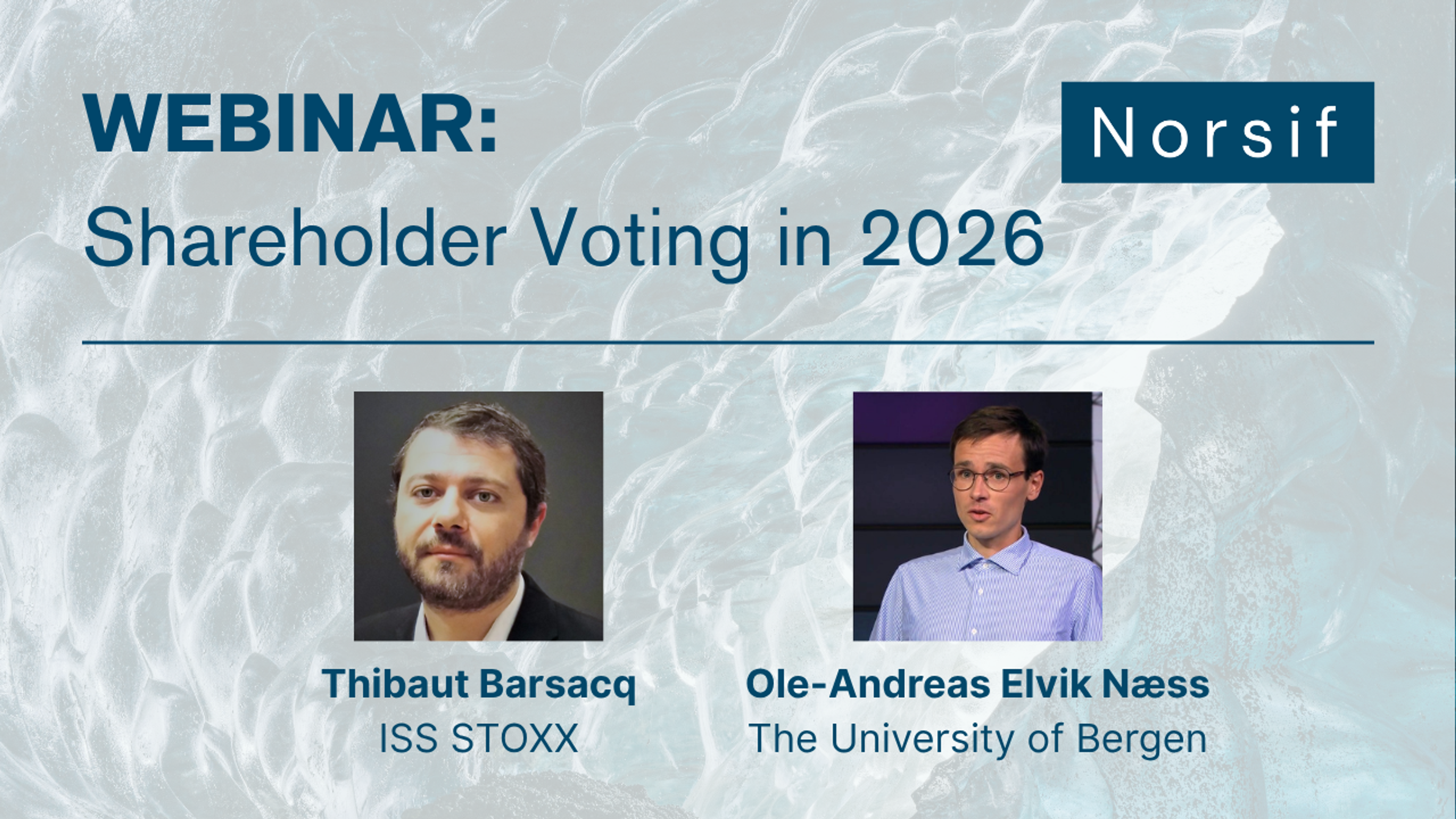 Norsif Webinar: Shareholder Voting in 2026 — Trends, Research and Strategic Priorities