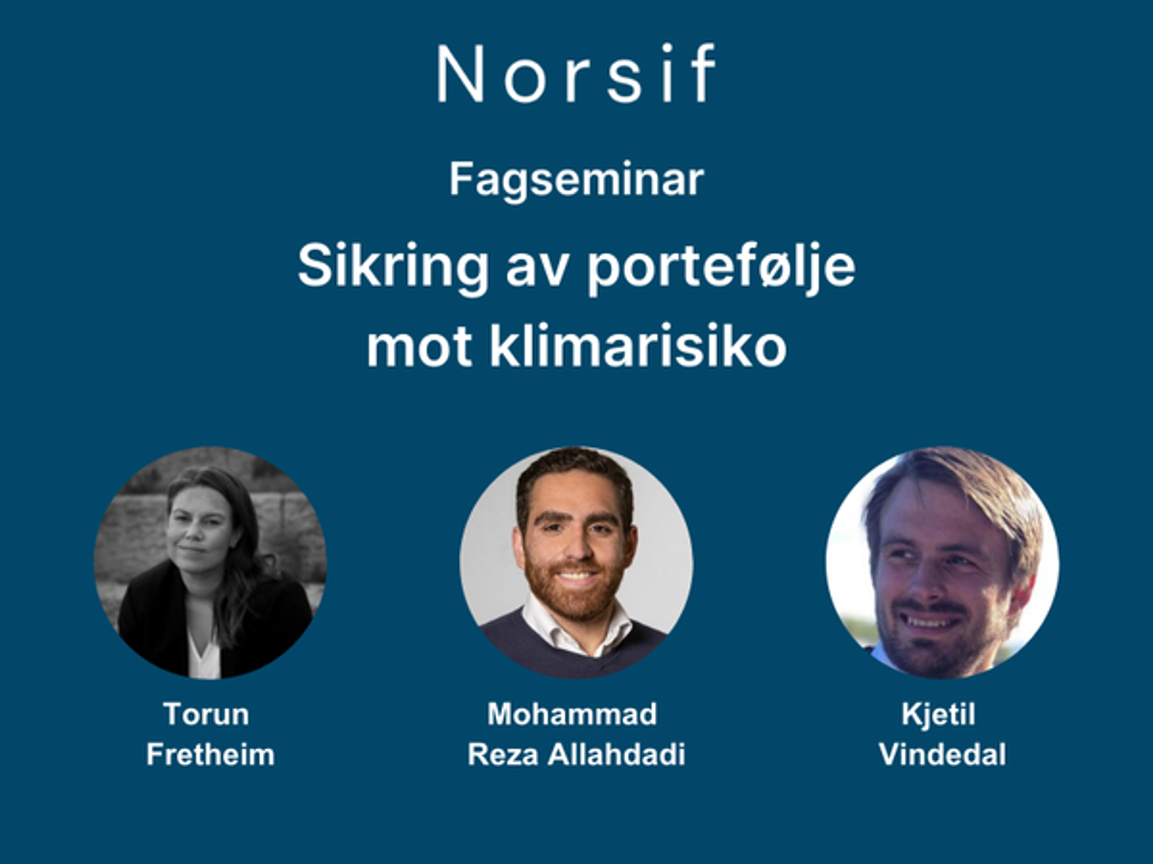 Fagseminar: Sikring av portefølje mot klimarisiko