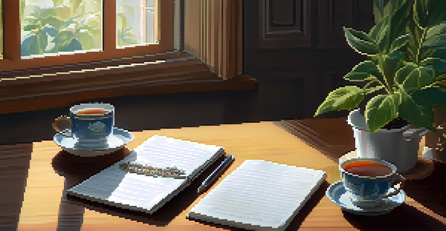 A notebook filled with gratitude entries on a desk, depicting a moment of reflection and appreciation.