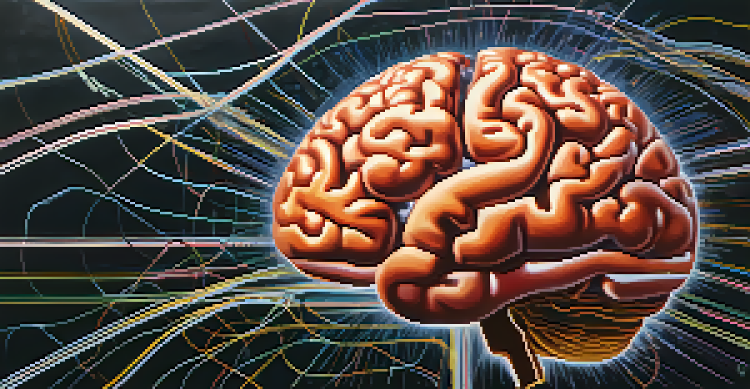 An artistic representation of a brain with illuminated areas, symbolizing engagement during storytelling.