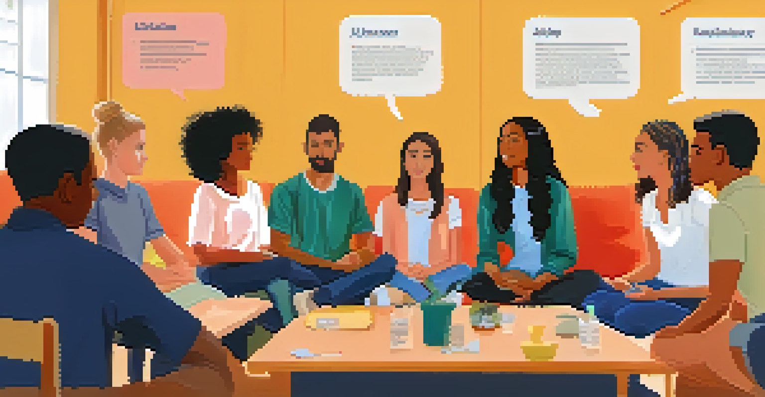 A diverse group of individuals participating in a workshop on active listening, showing engagement and empathy.