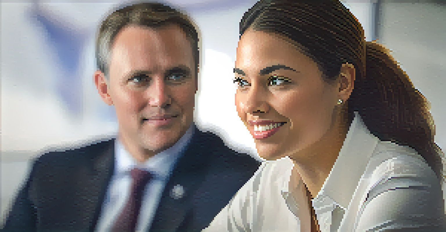 A close-up of a leader listening intently to a team member, highlighting their engaged expressions and a warm atmosphere.