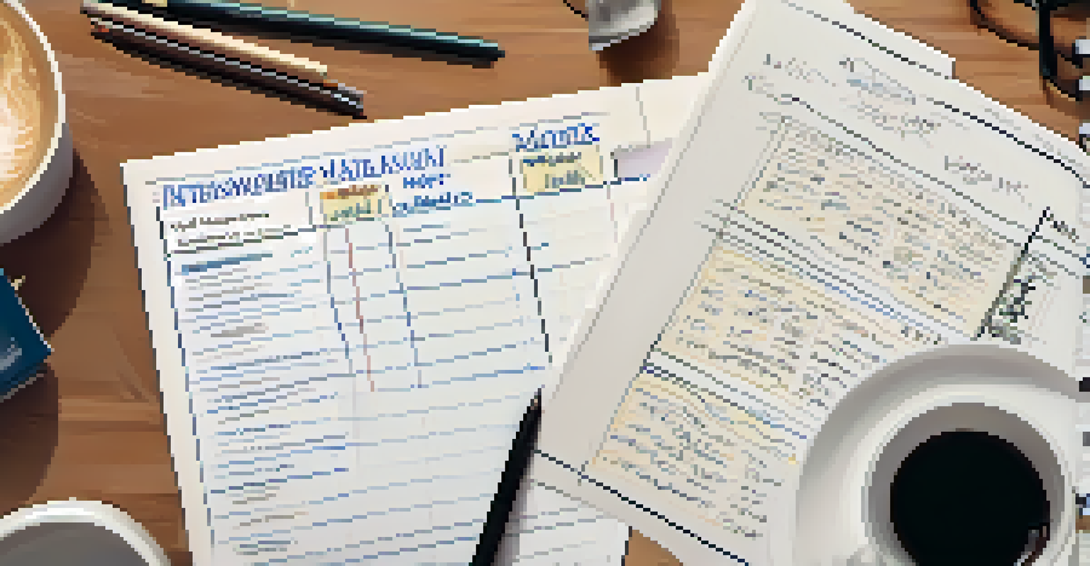 A close-up of a hand writing tasks in a notepad, with a cup of coffee and a laptop in the background, representing a productive workspace.